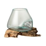 Vase dco sur pied  gamal  20cm transparent