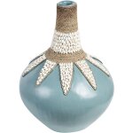 Beliani - vase dcoratif bleu en terre cuite 43 cm fait main pour fleurs artificielles silau