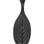 Beliani - vase d�coratif de forme de cruche fabriqu� en c�ramique noire de 39 cm de hauteur au style ...