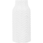 Beliani - vase dcoratif de forme cylindrique bouteille fabriqu en grs blanc motif  chevron 32 cm ...