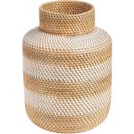 Beliani - vase dcoratif style naturel en rotin tress beige et blanc renun