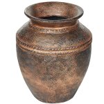 Vase dcoratif en terre cuite cuivr effet vieilli finition laque 40 cm fait main puchong