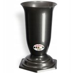 Kadax - vase flacon pour cimetière tombe pierre tombale graphite 29cm Kadax - vase flacon pour cimetière tombe pierre tombale graphite 29cm