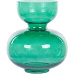 Beliani - vase � fleurs d�coratif 27 cm en verre rond en forme de sablier vert palaia