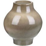 Vase � fleurs taupe en terre cuite 31 cm de forme arrondie accessoire d�co magan