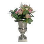 La grande prairie - vase m�dicis aluminium argent� 18x18x24cm