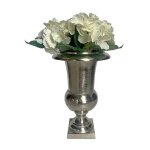 Vase mdicis aluminium argent 22x22x32cm