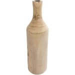 Vase de table en bois de haute qualit en forme de bouteille, environ 46 cm de haut en naturel