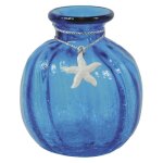 Vase en verre teint� bleu