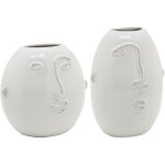 Aubry gaspard - vases visage en cramique blanche (lot de 2)