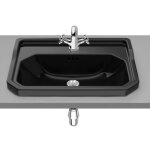 Vasque carmen  encastrer - 600x450mm - noir brillant - 1 trou de robinetterie roca a3270a5560