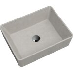 Granitan - vasque � poser carr�e en granit beige merano