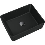 Granitan - vasque � poser carr�e en granit noir merano