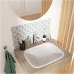 Mob - in - vasque  encastrer rectangle en cramique blanche 48x37cm