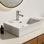 Emke - vasque � poser en c�ramique, lavabo rectangulaire en c�ramique avec trou de d�bordement, blanc ...