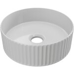 Vente - unique ? vasque � poser c�ramique stri�e ronde 36 cm ? blanc brillant ? hauteur 12 cm ? �paisseur ...