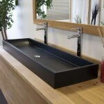 Ocean line - vasque � poser effet b�ton noir, atlantica