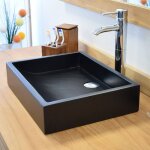 Ocean line - vasque � poser effet b�ton noir, coreal