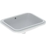 Geberit - vasque  encastrer par le dessous variform rectangulaire 53x44cm, sans trou de robinetterie ...