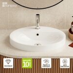 Lavaberg - vasque  encastrer leif minral composite blanc brillant ovale 5545h13, 2cm by sanizo