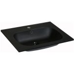 Vasque � encastrer en r�sine effet pierre - noir - l60 x l46 cm - okiwa