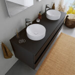 Duravit - vasque lavabo design rond � poser lave main fonte min�rale salle de bain - blanc mat - diam�tre ...