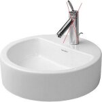 Duravit - vasque lavabo cramique  poser philippe starck 48cm avec trou pour robinetterie - 0446480000 ...