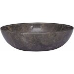 Vasque à poser - lavabo lave - mains - Évier gris Ø40x12 cm marbre chic - 400858 Vasque à poser - lavabo lave - mains - Évier gris Ø40x12 cm marbre chic - 400858