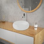 Ecd germany - vasque � poser lavabo salle de bain - � 350 x 120 mm - en c�ramique - rond - blanc - vasque ...