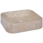 Vasque  poser lavabo  poser pour salle de bain - gris 40x40x10 cm marbre bv710273 - bonnevie