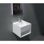 Bernstein - vasque murale avec espace de rangement pb2035 - 32, 5 x 32, 5 x 25cm en r�sine de synth�se ...