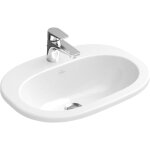 Villeroy&boch - o. novo - vasque encastr�e 56x41 cm, avec trop - plein, avec trou pour robinetterie, ...