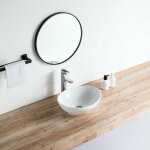 Stano. ? vasque � poser ovale en c�ramique vitrifi�e blanc brillant 40. 5 x 33 cm ? haute r�sistance ...