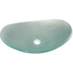 Ondee - zen - vasque ovale � poser pirogue - transparent - 56x36, 5cm - verre - sans trop plein