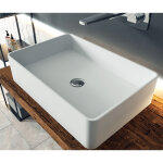 Bernstein - vasque � poser pb2012b en fonte min�rale - 60 x 40 x 15 cm - blanc mat
