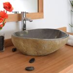 Vasque � poser en pierre de rivi�re eden - roc 60