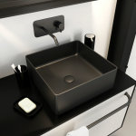 Aurlane - vasque à poser rectangle en céramique noire - 36. 5x36. 5x10. 7cm - squarish dark Aurlane - vasque à poser rectangle en céramique noire - 36. 5x36. 5x10. 7cm - squarish dark