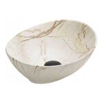 Vasque � poser rectangulaire, c�ramique 40, 5x33x14 cm marbre beige