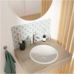 Vasque � encastrer ronde en c�ramique blanche 37cm