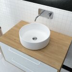 Aurlane - vasque � poser ronde en c�ramique - diam�tre 36cm - hauteur 11. 5cm - pop round