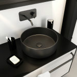 Vasque à poser ronde en céramique noire - diamètre 36cm - hauteur 11. 5cm - roundy dark Vasque à poser ronde en céramique noire - diamètre 36cm - hauteur 11. 5cm - roundy dark