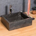 Wanda collection - vasque salle de bain  poser milan rectangle 30cm x 40cm noir