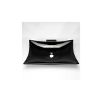 Vasque pour salle de bain avec plage robinetterie c�ramique noire 57x39 cm - wing