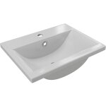 Vente - unique - vasque de salle de bain semi - encastrée rectangle en céramique - l51, 5 cm - blanc ... Vente - unique - vasque de salle de bain semi - encastrée rectangle en céramique - l51, 5 cm - blanc ...