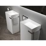 Vasque totem avec porte - serviettes int�gr� - twz312 en fonte min�rale - 50 x 35 x 85 cm - 2 couleurs ...