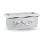 Veca - jardini�re ducal rectangulaire festonn�e blanc - 80 cm