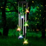 Veilleuse solaire carillon � vent, exterieur changement de couleur led colibri carillons �oliens de tubes ...