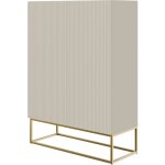 Selsey ? commode haute 125 cm � 2 portes ? taupe (gris - beige) ? panneau stratifi� u750 st9 ? design ...