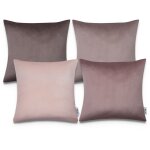 Velours housse de coussin lot de 4 housses coussin d�co salon canap� 4pcs - set, rosa (de) - paco home ...