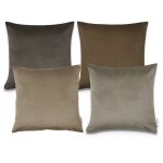 Velours housse de coussin lot de 4 housses coussin d�co salon canap� 4pcs - set, taupe (de) - paco home ...